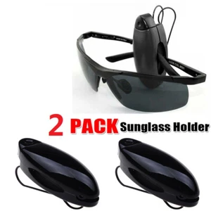 Paquete de 2 soportes de clip para visera de sol para automóvil para gafas de sol anteojos tarjeta de boleto - Imagen 1 de 8