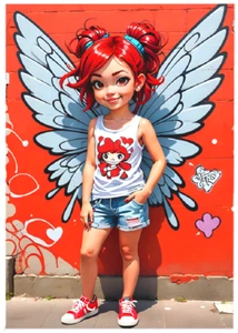 GRAFFITI WINGS * Custom ACEO * Fun Novelty * WHIMSICAL * Art Card * ATC - Picture 1 of 2
