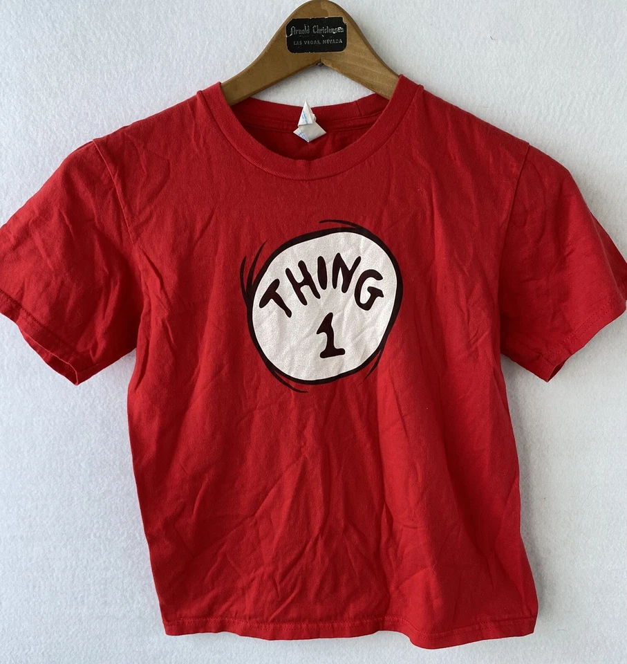 Dr Seuss Thing 1 男孩 T 恤书呆子与怀旧 — 第 1/3 张图片