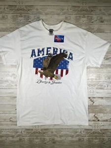 American Flag Men’s White T-Shirt Short Sleeve Patriotic Size Large NEW - Picture 1 of 11