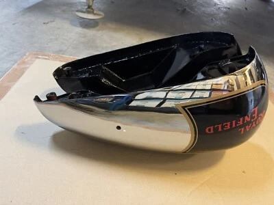 Convient pour réservoir de carburant Royal Enfield chromé peint en noir modèl... - Photo 1/4