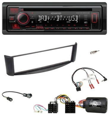 Kenwood Lenkrad CD USB Bluetooth DAB Autoradio für Smart ForTwo 04-07 schwarz - Bild 1 von 4