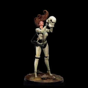 1/24 75mm Resin Model Kit Beautiful Girl Stormtrooper Star Wars Unpainted - Picture 1 of 5