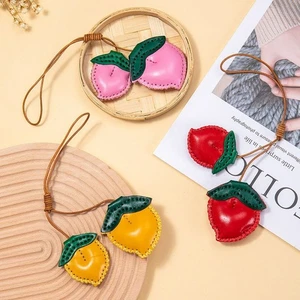 Strawberry Leather Keychain Hanger Bag Pendant Lovely Fruit Pendant Men - Picture 1 of 22
