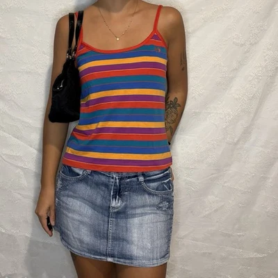 Camiseta sin mangas vintage años 70 80 Hang Ten a rayas cami talla M Foto 1 de 4