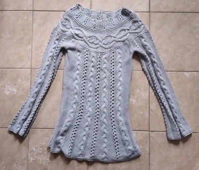 Vestido Suéter Largo GUESS Para Mujer Cuello Grande Tejido con Cable Algodón/Acrílico Suave Cómodo Foto 1 de 4