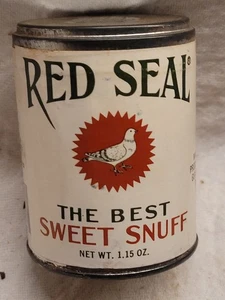 Vintage 70s Red Seal The Best Sweet Snuff Tin w Original Label - Picture 1 of 7