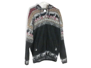 Artesanias Tuntaquimba Sudadera con Capucha Suéter Chaqueta XL Lana Cremallera Fair Isle Moose Tribal - Imagen 1 de 14