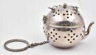Antique 800 Solid Silver Tea Pot & Ring Closing Top Design Tea Ball Strainer