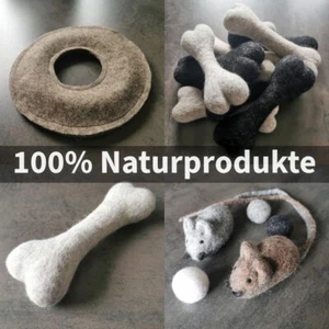 Kauknochen Kauspielzeug 100% Wolle handgefertigt in EU Hunde Knochen Frisbee - Bild 1 von 28