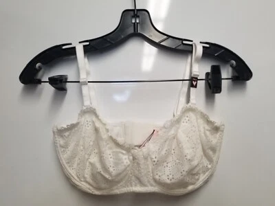 11219004 Sexy Camiseta Ojales Encaje Sin Forro Sujetador Sin Tirantes Talla 34DD - Blanco 95D1 Foto 1 de 4