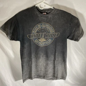 Harley Davidson T Shirt Size Large Horsepower Motorcycles Gray Black Tee - Picture 1 of 5