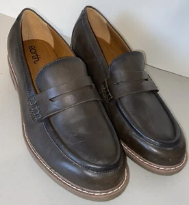 EARTH Javas Penny Loafers Dark Brown Leather Comfort Shoes Womens 10 Wide - Picture 1 of 11