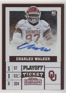 2017 Panini Contenders Draft Picks Playoff Ticket /15 Charles Walker #207 Auto