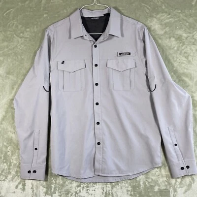 Jockey Fishing Shirt Men's M Medium Gray Long Sleeve Button Up Outdoors Camping - Image 1 of 4