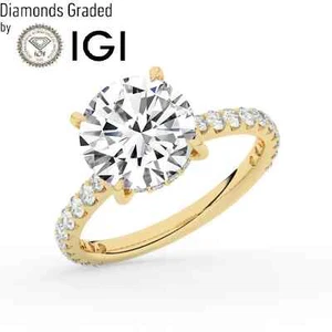 Runder Solitär Labgrown Diamant Verlobungsring 18 Karat Gelbgold 2,65 kt F VVS2 - Bild 1 von 20