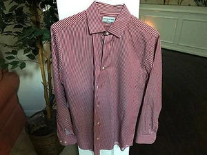 CAMICIA UOMO REPUBBLICA BANANA TG M 15/15,5 VINO/RIGHE BIANCHE MANICA LUNGA CARRIERA - Foto 1 di 2