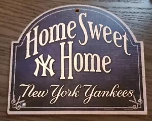 Home Sweet NY Home New York Yankees Holzschild 11,25"" x 9,75"" NEU MLB ManCave Neu aus altem Lagerbestand - Bild 1 von 9