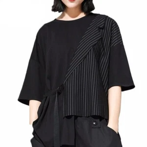 Luxury Tees Korean T-shirts Ladies Loose Striped Females Classic Casual Clothes - Picture 1 of 36