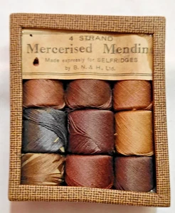 Old 12Threads 4 strand Mercerised  Mending made expressly for SELFRIDGES B.N&H L - Picture 1 of 4