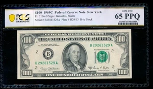 AC 1969C $100 FRN New York PCGS 65 PPQ Fr 2166-B - Picture 1 of 2