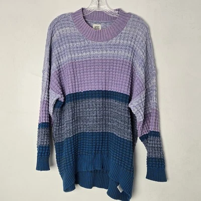 Suéter tejido gofre a rayas BDG Urban Outfitters púrpura azul talla grande S Foto 1 de 4