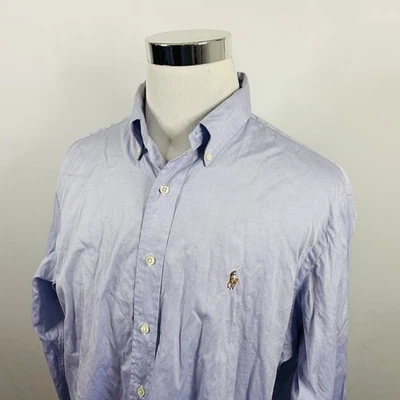 Polo Ralph Lauren 17 34/35 Classic Fit Oxford Dress Shirt Blue Button Down - Image 1 of 4