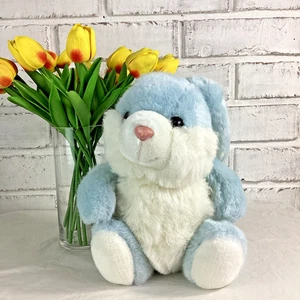 Maison Blanche blau weiß Hase Kaninchen Plüschtier Stofftier Vintage SEHR SELTEN - Bild 1 von 9