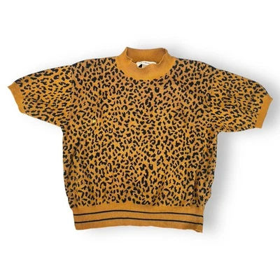 复古 90 年代 Jones New York 女式棕色豹纹 S 码 — 第 1/4 张图片