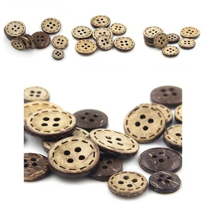 Buttons 12mm 2-holes Clothing Accessories Coconut Buttons Coconut Shell - Picture 1 of 9
