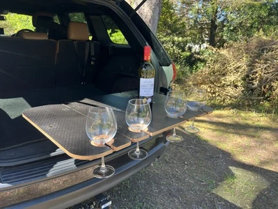 Mesa de madera con tapa de arranque - Mesa de campamento plegable de madera contrachapada marina (bolsa de transporte incluida) Foto 1 de 4