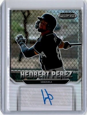 2022 Prizm Draft Picks Silver Refractor Hedbert Perez Auto (B73) A3 Brewers - Image 1 of 2