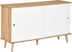 Mobile Cucina Credenza Moderna Con Mensole Regolabili E Ante Scorrevoli in MDF, - Foto 1 di 12
