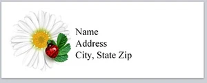 Personalized Address Labels Cute ladybug on Flower (Bx 480) - Foto 1 di 3