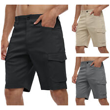 Men Cargo Shorts Stretch Lightweight Quick Dry Pockets Relaxed Fit Chino Pants