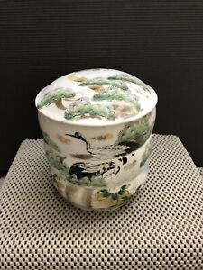 Antique Chinese Hand Painted 3 Tier Porcelain Stacking Box 