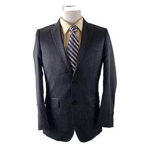 Marc Anthony Slim Fit 38R 2 Button Gray Stitched Lapel Suit Blazer Jacket - Picture 1 of 10
