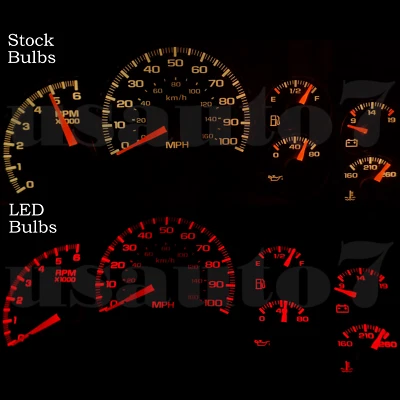 Dash Cluster Gauges RED LED LIGHT BULBS KIT Fits 99-02 Chevy Silverado 1500 2500 Foto 1 de 4