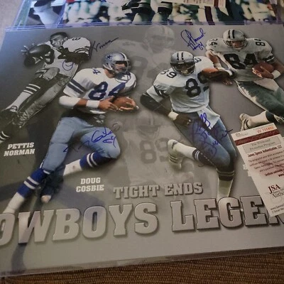 dallas cowboys Tight End Legends Autographed 16x20 Photo Jsa Certified - Image 1 of 4