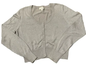 Witchery Cardigan Womens Small UK 8 10 Cropped Silver - Picture 1 of 5