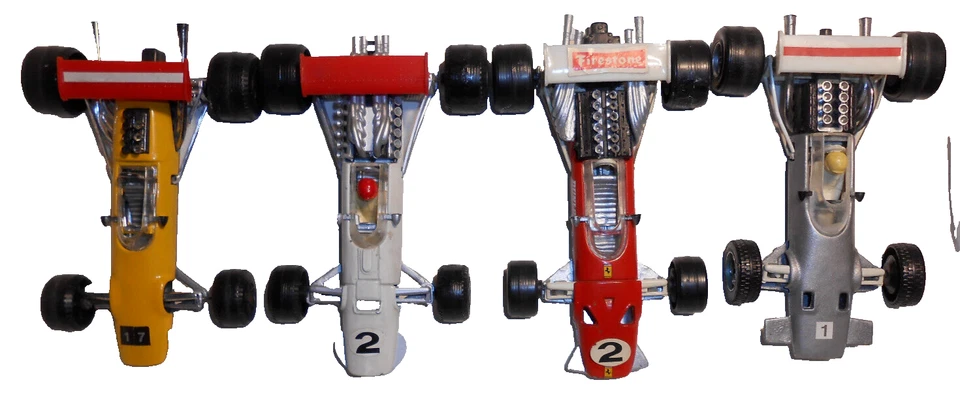 4 POLITOYS F1 Scala 1:32  Ferrari(FK2) Brabham(FK9) Honda (F4) Lotus Climax(F3) - Immagine 1 di 4