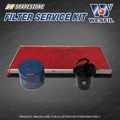 Wesfil Oil Air Fuel Filter Service Kit for Subaru Forester SF5 SG9 2.0 2.5L 4Cyl - image 1 of 2