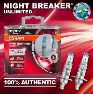 H1 OSRAM NIGHT BREAKER UNLIMITED Scheinwerfer Halogen Lampe 110% mehr Helligkeit - Picture 1 of 10