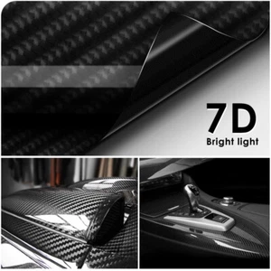 30x300 cm lámina de carbono sin burbujas lámina de coche 6D 7D negro mate piano negro DHL - Imagen 1 de 30