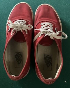 Vans Lace Up Shoes Size 6.5 Men 8 Women Color Red. Still Great Condition & Clean - Picture 1 of 4