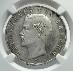1913 GERMANY German States BAVARIA King OTTO Silver 3 Mark Coin NGC i79716 - Picture 1 of 5