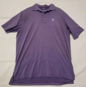Camisa Peter Millar Summer Comfort Para Hombres Grande Púrpura Blanco Rayas Polo Golf - Imagen 1 de 4