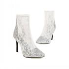 Women's Sequins Glitter Pointy Toe Ankle Boots Stilettos Party OL Shoes