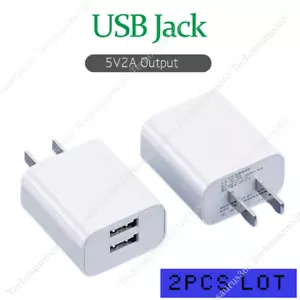 Dual Port USB Power Adapter Cube Fast Wall Charger Block For iPhone iPad Android - Picture 1 of 12
