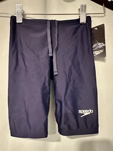 Speedo Powerflex Swim Competition Practice Suit Jammer Navy Blue Youth Size 24 - Picture 1 of 3